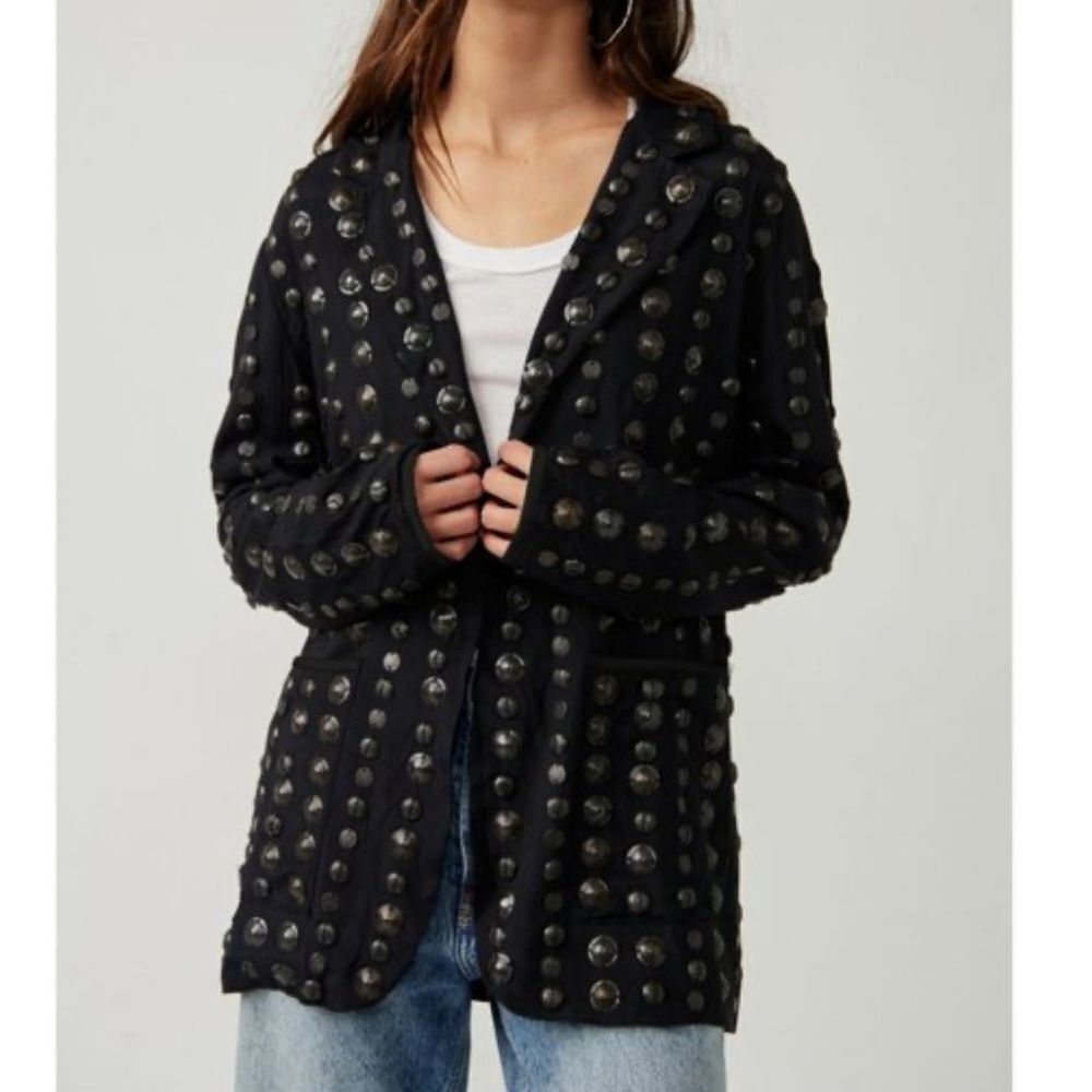 Free People Corrie Coin Blazer in Black